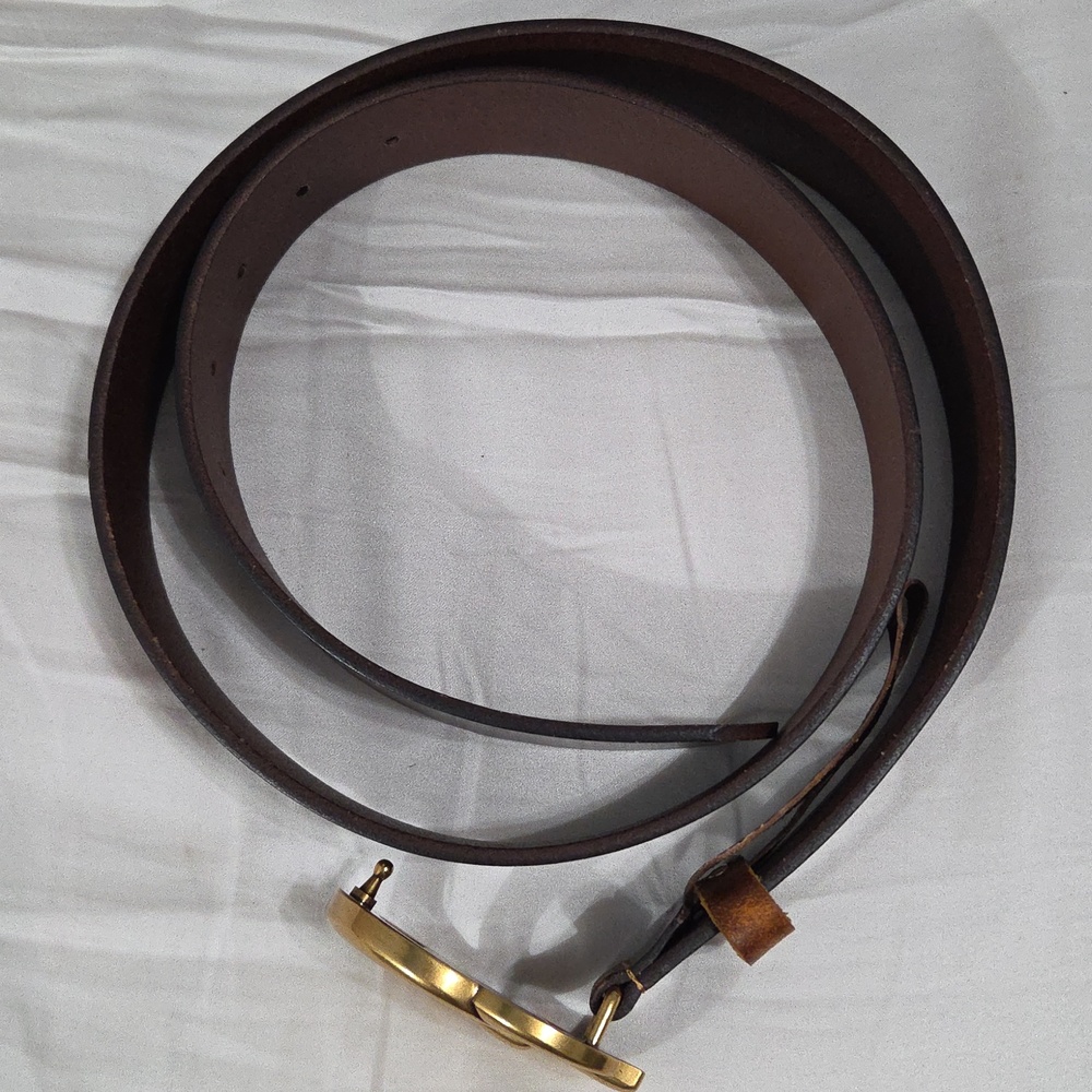 Gucci Brown Leather Belt with Gold Double G Buckle - Picture 15 of 16